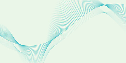 Fototapeta premium Asbtract soft blue wave lines with mint green background. Flowing lines shiny. Moder vector illustration. eps 10.