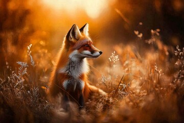 Discover the beauty of a red fox in a vibrant autumn landscape.