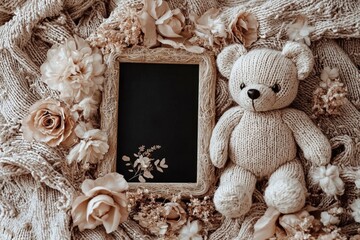 Soft muslin blanket sets the stage for a charming pregnancy reveal.