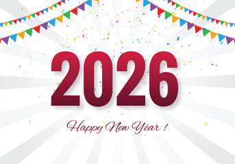 Happy new year 2026 modern geometric background