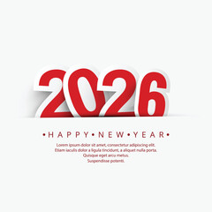 Happy new year 2026 celebration card design