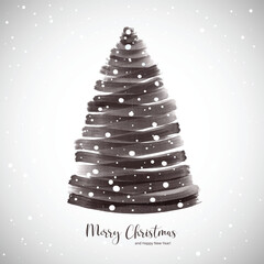 Gray christmas tree card background