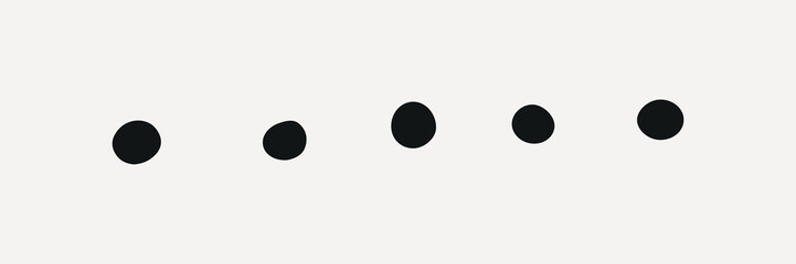 Minimalist design with five black dots on a white, element vector