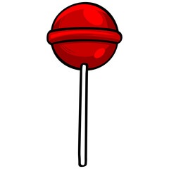 Fototapeta premium Lollipop Candy Cartoon Illustration Vector