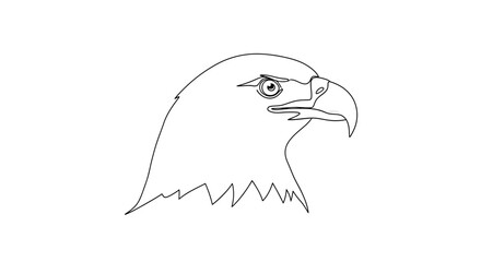 Elegant eagle contour drawing showcasing simplicity and the art of minimal line depiction
