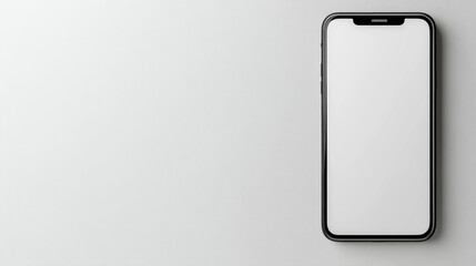 White smartphone mockup with soft rim light blank screen evoking minimal calm