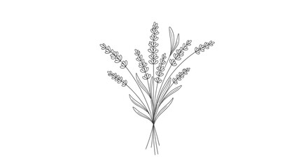 Elegant minimalist lavender flower illustration suitable for various design projects and backgrounds