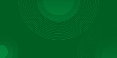 Abstract cirlce green gradient color on dark green background. Modern circles shape design. Suitable for banner, backdrop, brochure, presentation, invitation