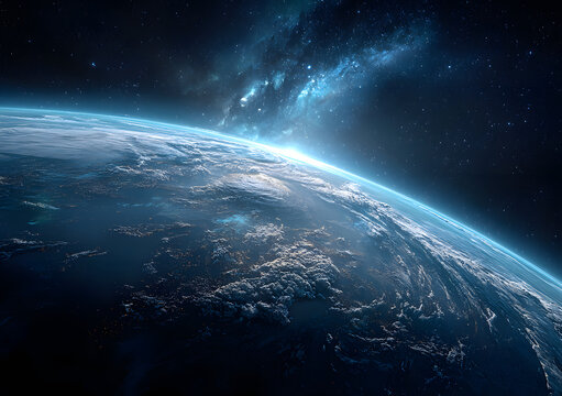 blue planet in space - Powered by Adobe