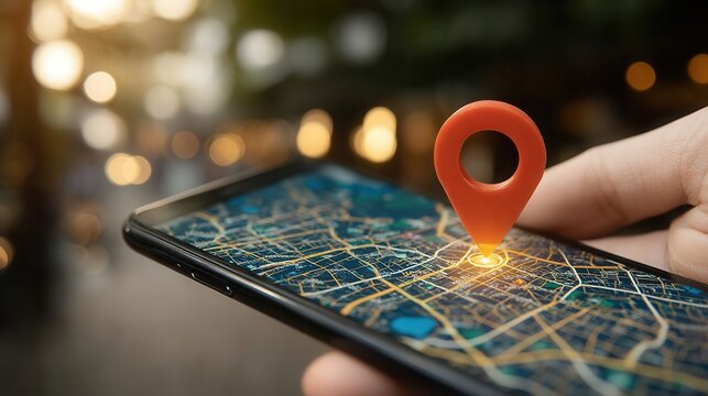 Find your way with modern navigation apps showcasing a vibrant city map and location pinpoint on a sleek smartphone for easy travel and exploration