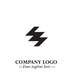 Sleek Electrical Logo Symbol on a Clean White Background for Modern Branding Design Elements Art