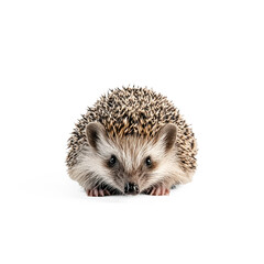 Obraz premium Hedgehog Exploring Body moving slowly, sniffing around in an alert and curious posture. full length isolate on transparent background