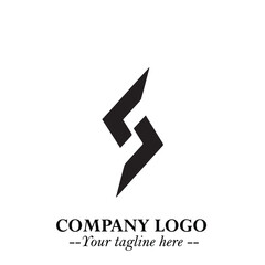 Sleek Electrical Logo Symbol on a Clean White Background for Modern Branding Design Elements Art