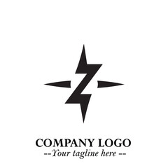 Sleek Electrical Logo Symbol on a Clean White Background for Modern Branding Design Elements Art