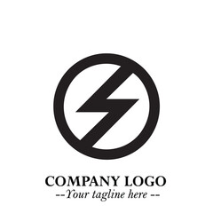 Sleek Electrical Logo Symbol on a Clean White Background for Modern Branding Design Elements Art