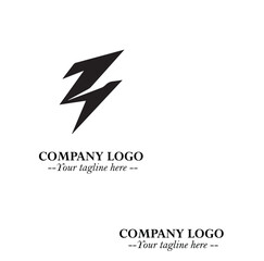 Sleek Electrical Logo Symbol on a Clean White Background for Modern Branding Design Elements Art