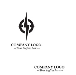 Sleek Electrical Logo Symbol on a Clean White Background for Modern Branding Design Elements Art