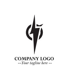 Sleek Electrical Logo Symbol on a Clean White Background for Modern Branding Design Elements Art