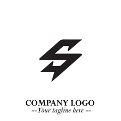 Sleek Electrical Logo Symbol on a Clean White Background for Modern Branding Design Elements Art