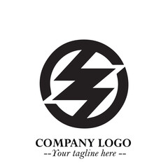 Sleek Electrical Logo Symbol on a Clean White Background for Modern Branding Design Elements Art