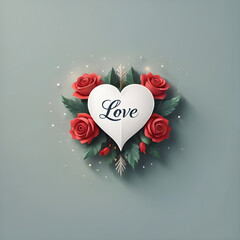 Elegant Love Emblem with Musical Notes and Floral Heart Design