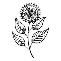 mistflower line art on white background