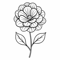 vector illustration of a penny black flower line art