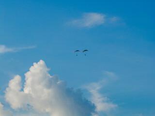 Hot Air Balloon Over Misty Mountains in Vang Vieng  Laos