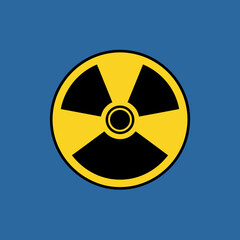 Fototapeta premium Radiation symbol with black and yellow elements.