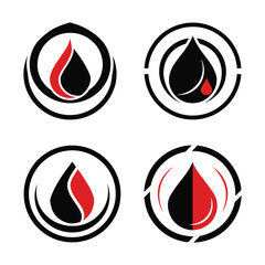 Modern Droplet Ring Symbols  Medical, Water and Bio Concept Icons