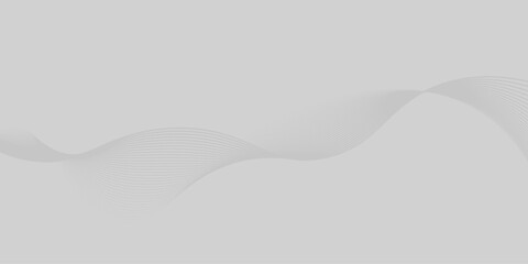 Abstract smooth grey vector background with black wavy lines. Digital wave lines. Sound wave effect design