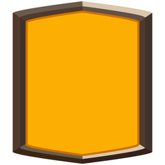 Blank Gold Hexagon Badge Illustration. Gold Shield Icon