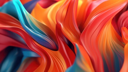 Fototapeta premium Vibrant Abstract Swirls of Color Flowing Like Liquid Silk.