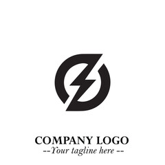 Sleek Electrical Logo Symbol on a Clean White Background for Modern Branding Design Elements Art