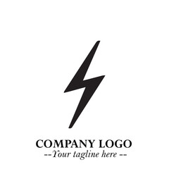 Sleek Electrical Logo Symbol on a Clean White Background for Modern Branding Design Elements Art
