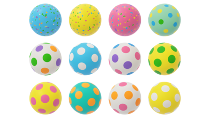 Vibrant festive Easter eggs collection for holiday designs