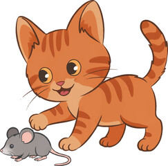 A cat running to catch rat