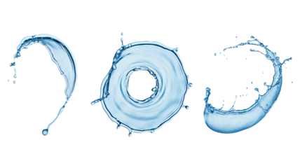 Dynamic water splashes capture refreshing movement and purity