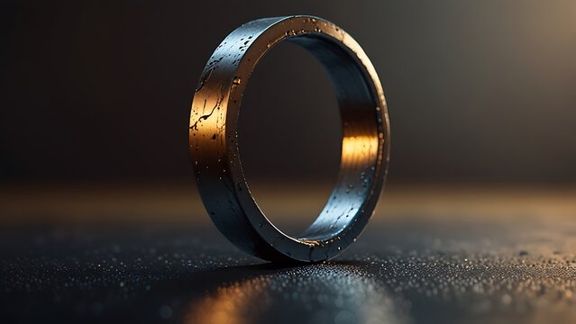 Rustic Broken Steel Loop Hovering Centrally - Powered by Adobe