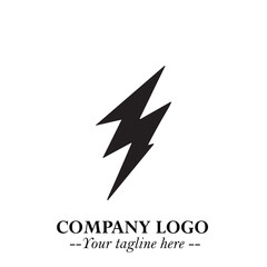 Sleek Electrical Logo Symbol on a Clean White Background for Modern Branding Design Elements Art