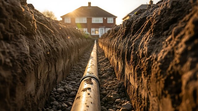Construction of Underground Pipeline in Residential Area Infrastructure Development and Utility Installation