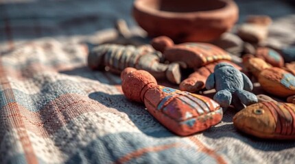 Desi handmade painted clay animal figurines traditional craft art