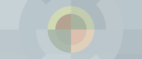Obraz premium An abstract geometric background featuring a soft circular pattern in pastel colors and smooth, modern overlapping shapes.