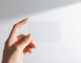 Fototapeta premium hand holding blank business card