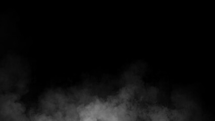 Abstract smoke, fog on isolated black background, creating a mysterious and backdrop, creating a dreamy, atmospheric effect for artistic