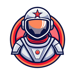 Naklejka premium astronout mascot logo isolated on white background