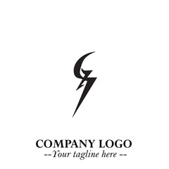 Fototapeta premium Sleek Electrical Logo Symbol on a Clean White Background for Modern Branding Design Elements Art