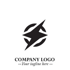 Obraz premium Sleek Electrical Logo Symbol on a Clean White Background for Modern Branding Design Elements Art