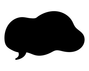 シンプルなカラーの吹き出し　柔らかい線の雲形