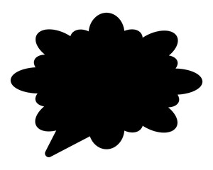 シンプルなカラーの吹き出し　雲形